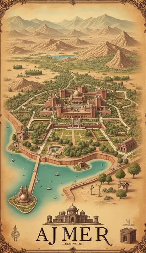 Rajasthan Old map of Ajmer.