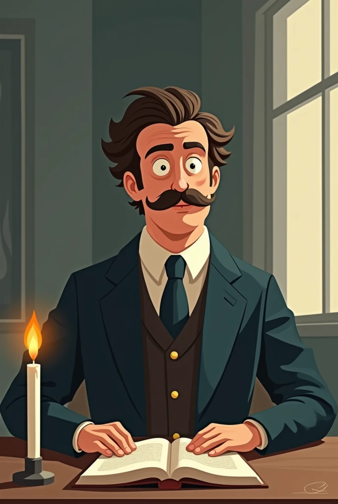 Philosopher Nietzsche expressed in 2D animation