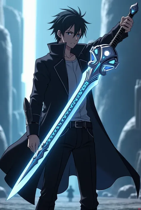 Create images of the sword of the character Kirito from the anime Sword Art Online Alicization