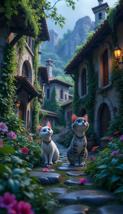  In an ancient and mysterious village ,  with stone houses covered with moss and quiet streets ,  two cats , my ( a white cat with blue eyes ) and Felix  ( a striped tabby cat ),  rumors are being heard about a ghost cat with a silver coat.  The night is c...