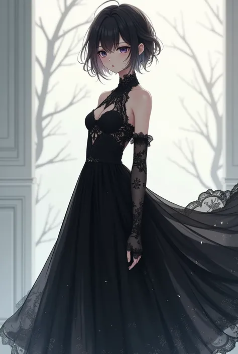 Black dress boy anime 