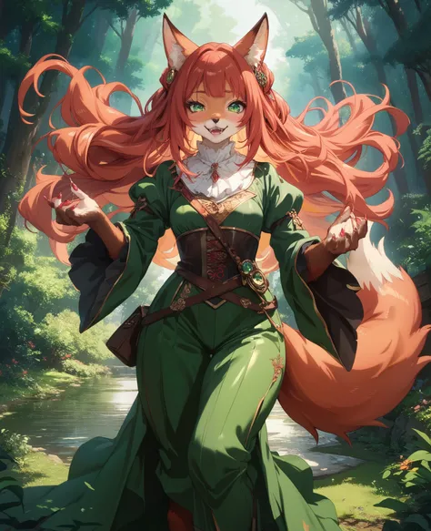 Female Furry，Furry，Female Beast， fox girl，Foxy face，masterpiece,  top quality ,  rating explicit,  1 girl,   heterosexual lover,excited, rough breathing, high res， very aesthetic， 8K resolution ， Beautiful Eyes， Beautiful Beasts ，white neck ，Body hair，Beas...