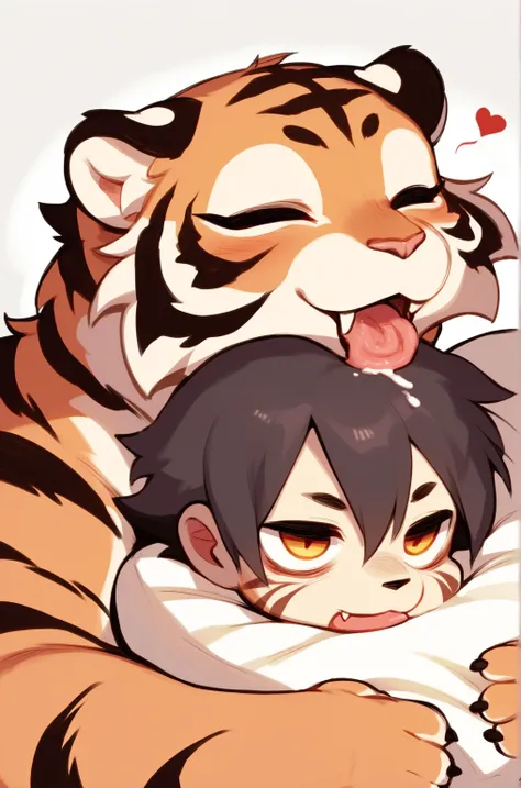 Shimajiro, the striped tiger, Shimajiro and his mother , (heart is beating fast:0.5), Twisted Maternal love , I want to hug you , (creepy:0.5) , lick , Dimly lit room , euphoria , ooze