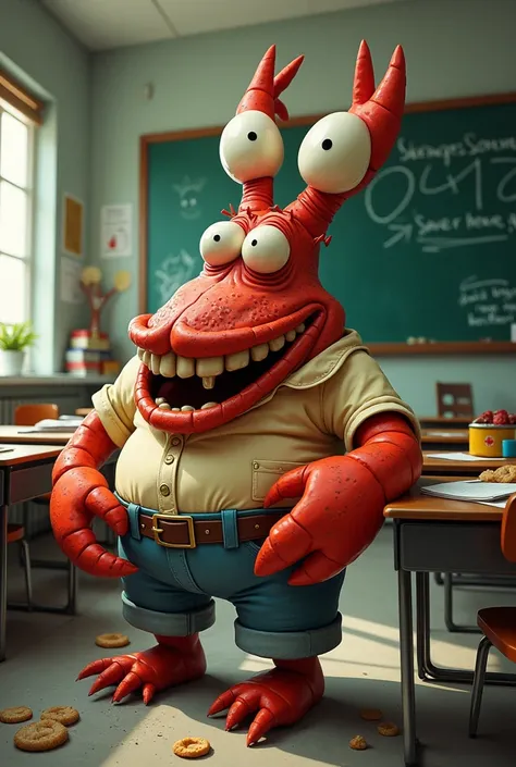 Mr krabs at school . That disgusting 