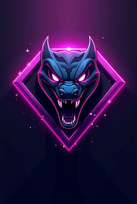 Esport logo animal snake head 3 purple effect no lettering "NEXT•TOP"