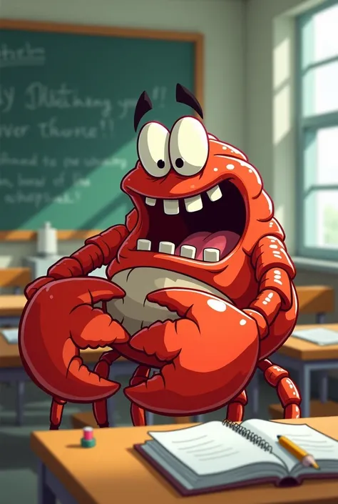 Mr krab at school . Laugh 