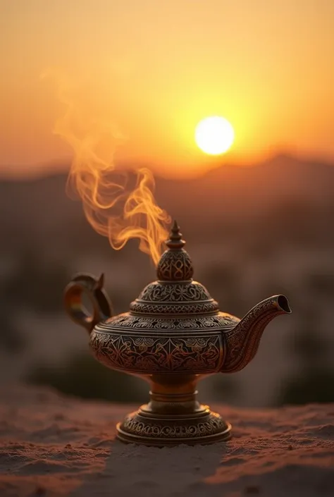 The name of Riyam or the Rayam incense burner in the Sultanate of Oman at sunset