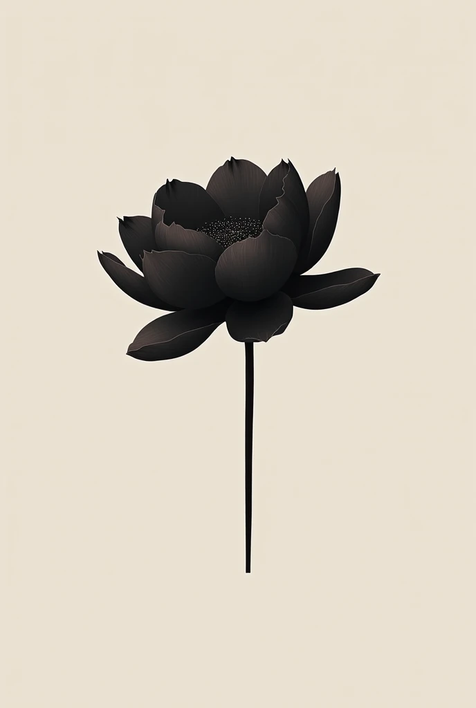  Beautician logo  " Aesthetic fanny "  simple with a black peony in the background, Just the flower ,  no stem or leaf 