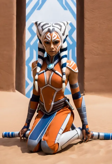 Ahsoka Tano, blowjob in a kneeling pose