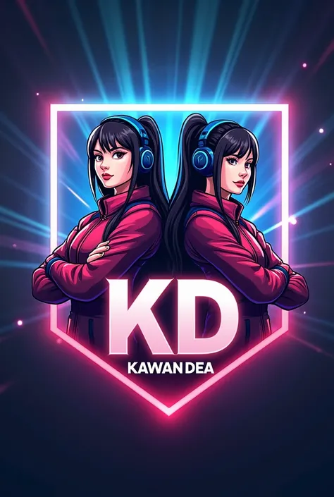 Esport logo Girls Large Background inscribed KD and front inscribed KAWAN DEA medium size