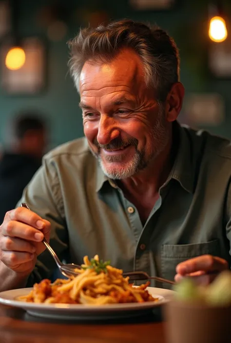 A clip of a man eating food