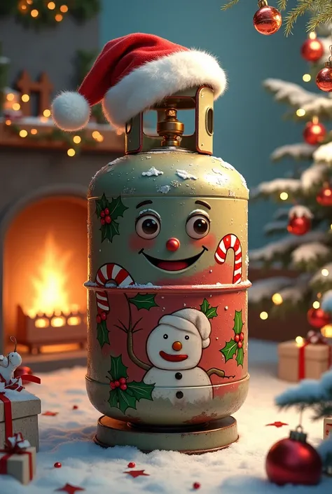 Merry Christmas gas cylinder