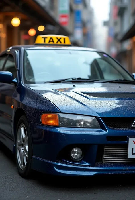 Mitsubishi lancer ck4 2000 dark blue car with taxi sign 