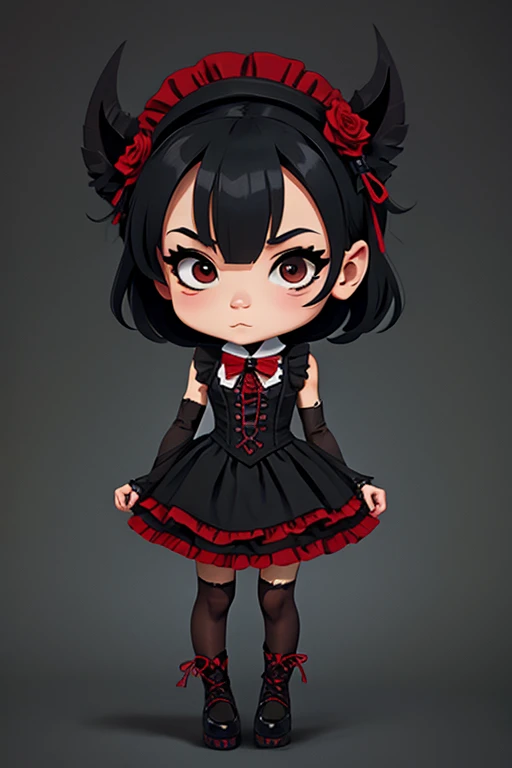 A gothic Chibi character outfit