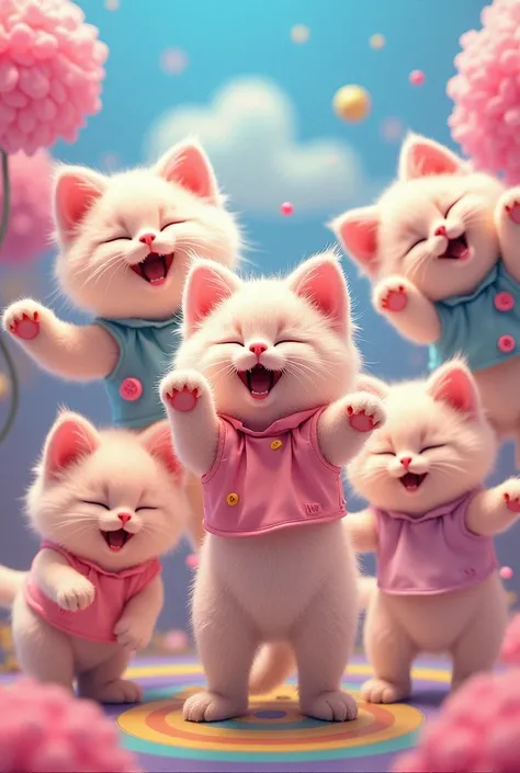  K-pop group Logans image , Group name is "The kittens"  must contain kittens、Must be cute 