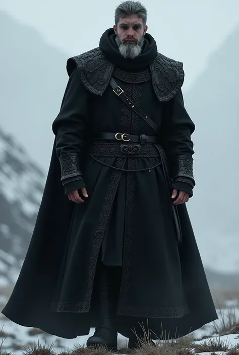 Medieval black winter coat for men, black clothes