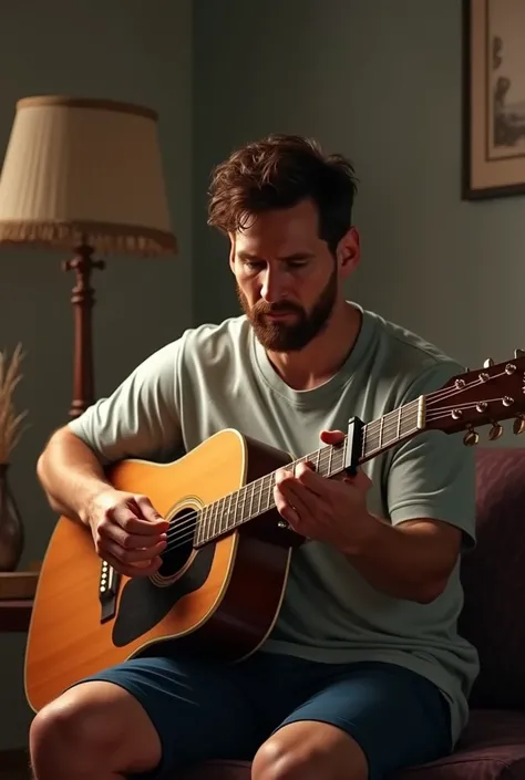 Messi playing guitar