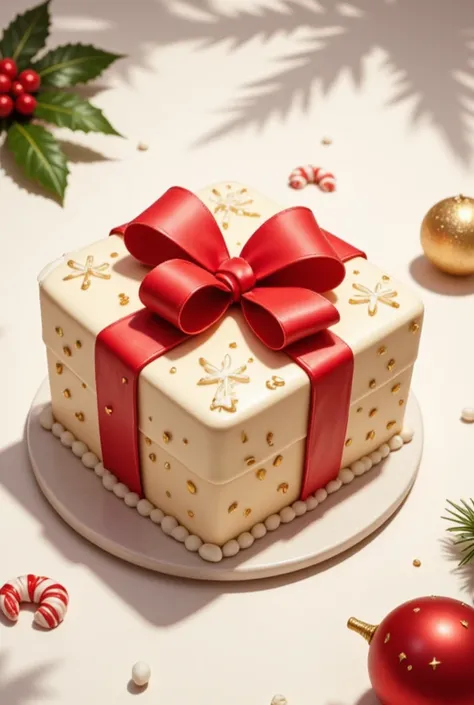 Christmas food , Christmas gift-shaped cake , 