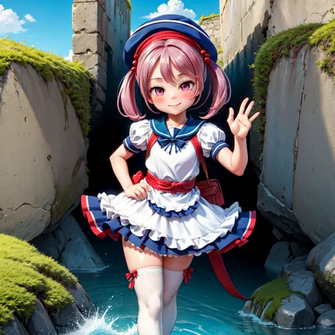 (masterpiece:1.5), best quality, (1girl, solo),
sazanami, 1girl, sazanami (kancolle), cake, food, solo, pink hair, thighhighs, twintails, hat, full body, hair bobbles, rabbit, hair ornament, pink eyes, white thighhighs, hand on hip, apron, puffy sleeves, m...