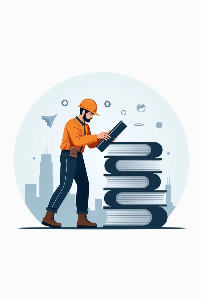 simple vector logo of civil engineer building a book 