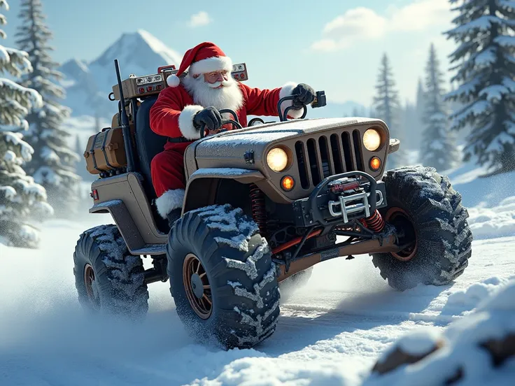 papa noel camioneta off road