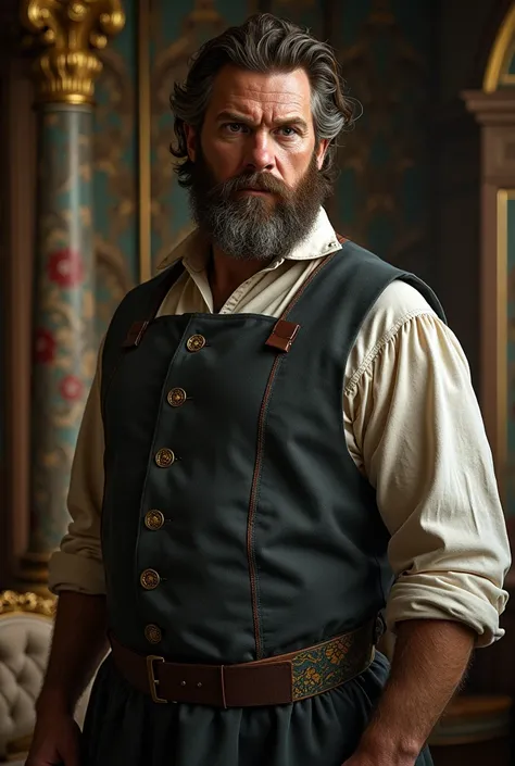 Connor McLeod Scottish servant in the English household large 
 bearded strong very calm but intelligent 