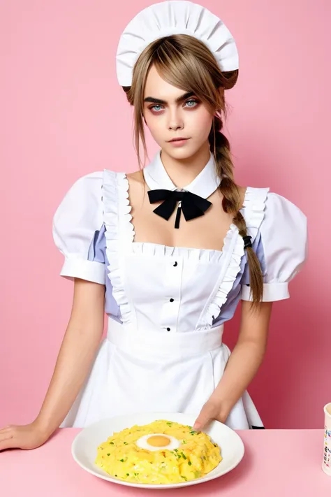 Cara Delevingne　 part-time job at a Japanese maid cafe 　 love omelette rice and Moe Kyun　Otaku who flock to Kara 　 make your clothes less exposed 　 make them a realistic size without making your breasts bigger 　 your face is too Korean, so please make it a...