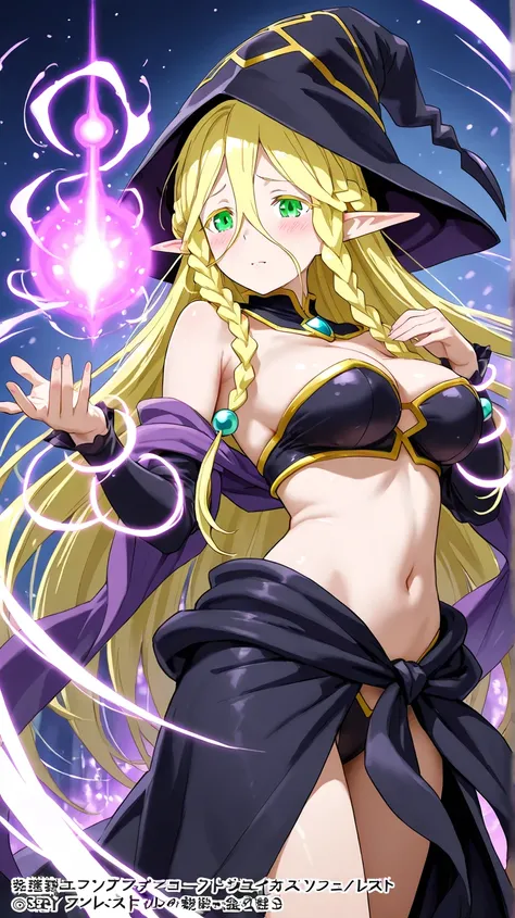  An elf wizard Nagra , sexy and attractive,  performing world-class magic, anime Overlord, she,  Rainda da Floreta , Mythical powers 