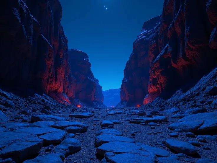 blacklight art of Desert Canyon, night, octane render, intricate, (best quality, masterpiece, Representative work, official art, Professional, unity 8k wallpaper)