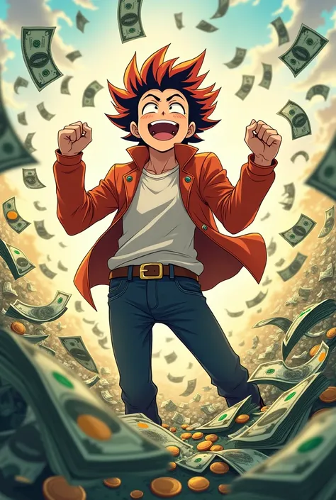 Anime toji dp pic with money and smile 