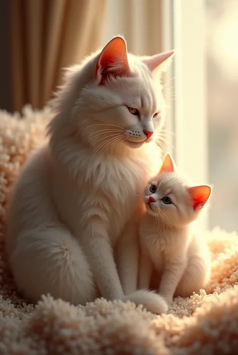 Lady cat with daughter 