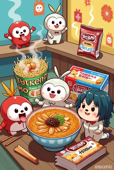 Yatekomo food drawing 