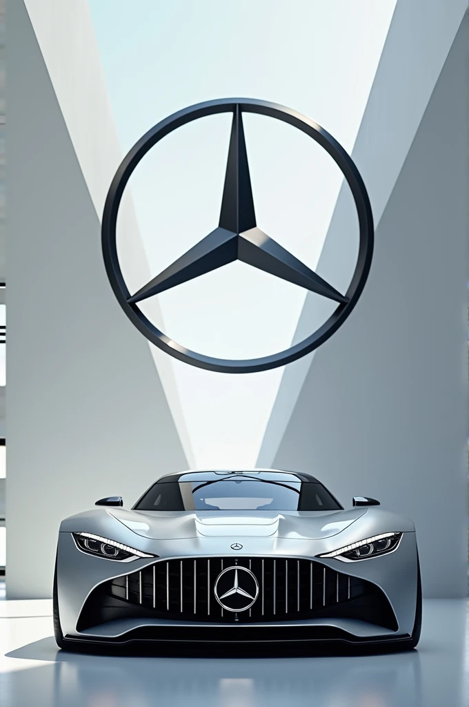  Make an image of a Mercedes Bens logo including a Mercedes-AMG Vision GT cover, model that only existed in the game Gran Turismo 6 .