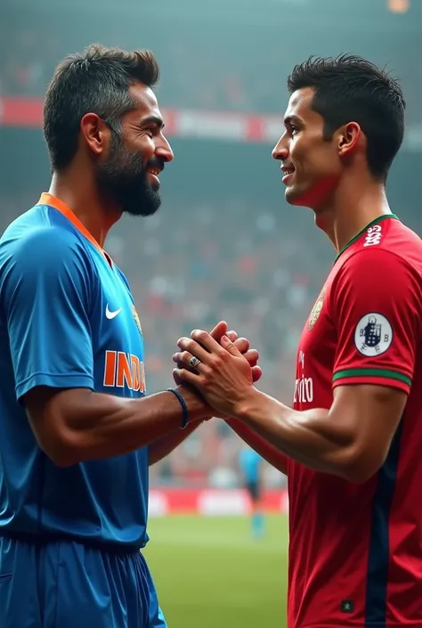 MSD DHONI HANDSHAKE WITH RONALDO