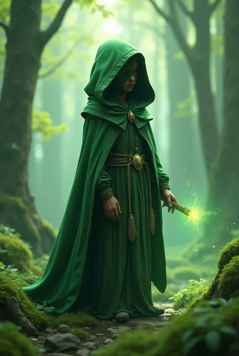 Wizard Elf of 1,60m hoodie with green clothes