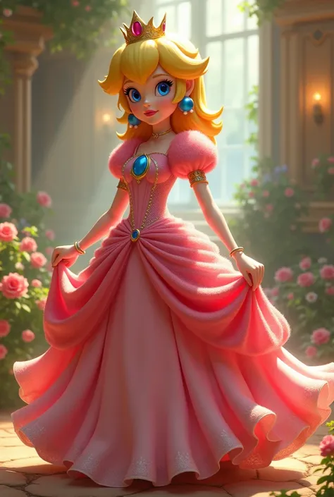 Do Peach lifting her dress 