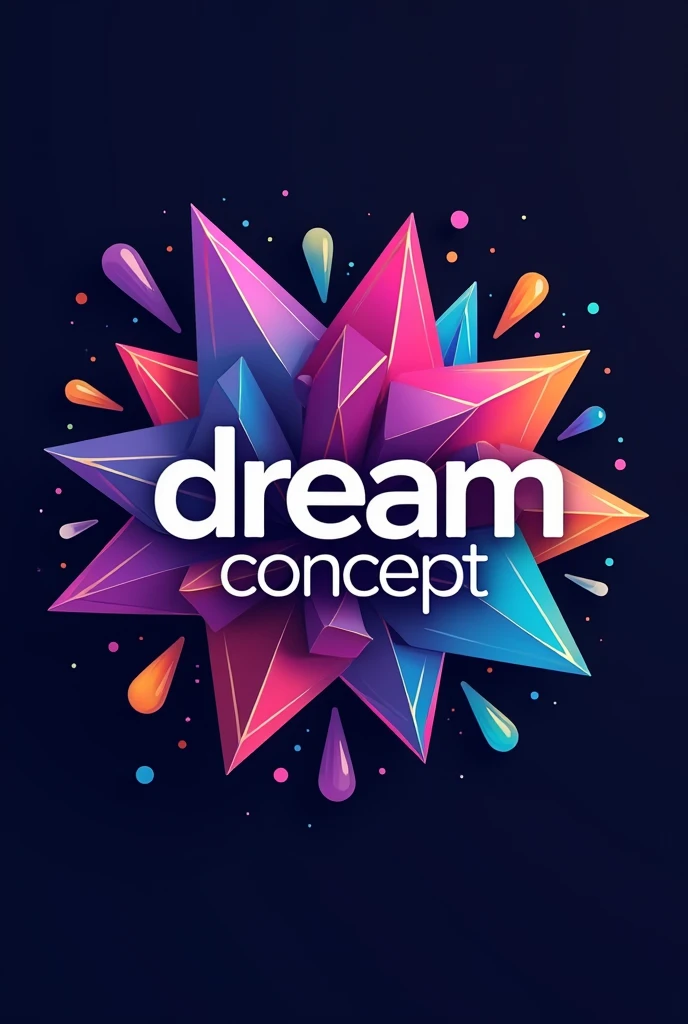  Create a business logo with the words Dream Concept, with brilliant and colourful 