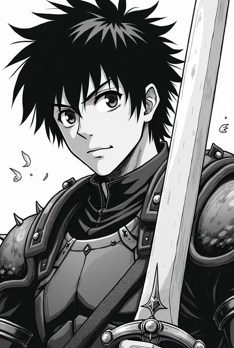 a close up of a cartoon character holding a sword, guts berserk, from berserk, in berserk manga, berserk manga, d&d protagonist, guts from berserk, alfric overguard, berserk guts, page scan from book, picture of an adult male warrior, manga scans, posuka d...