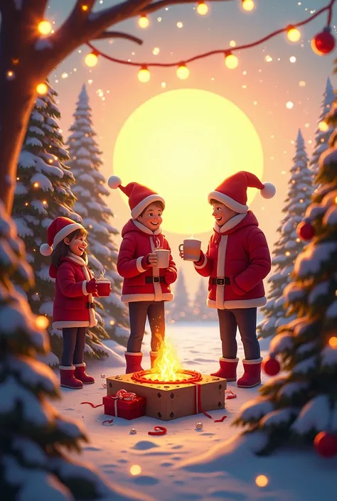 A Christmas image, Without Santa Claus and with sun