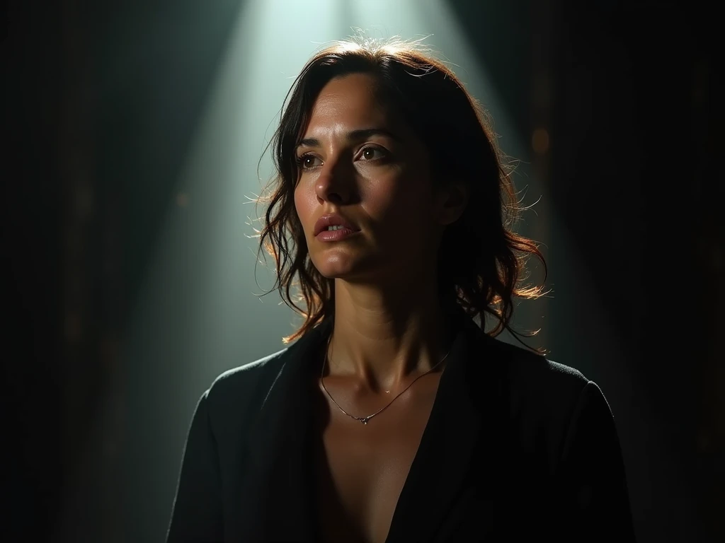 Bathed in a beam of light, Keanu Reeves sister stands lost in deep thought, her expression tinged with a complex, emotional sorrow. The years have left their mark on her face, and her eyes reflect the untold stories of lifes unknowns. Behind her, a somber,...