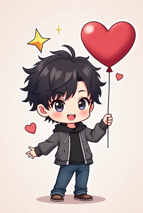 anime boy with a heart shaped balloon and a star, cute anime, 🍁 cute, pin on anime, anime lover, chibi anime, smol, anime chibi, cute art style, telegram sticker, ruan cute vtuber, cute cartoon, ❤🔥🍄🌪, cute anime style, cute emo guy, chibi style, cartoonish...