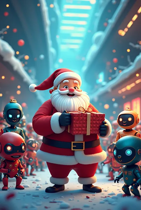 Santa Claus distrubing gifts to s ai cartoon images 