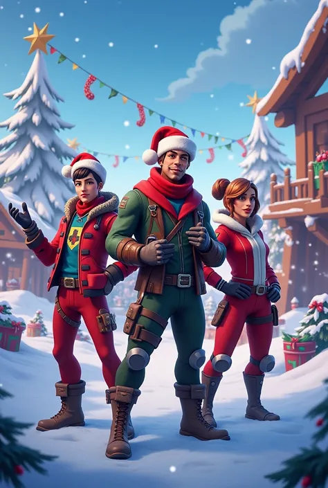 Obraz świąteczny fortnite dedykowany do właściciela discorda o tematyce fortnite(ma wyglądać jak prawdziwa gra fortnite)