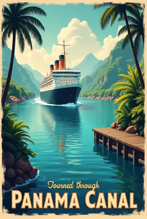 Panama canal travel poster 