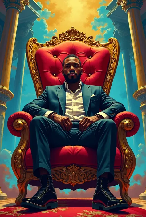 This is not the case when someone is sitting in a royal chair while they are far away and the background is like Rappers design