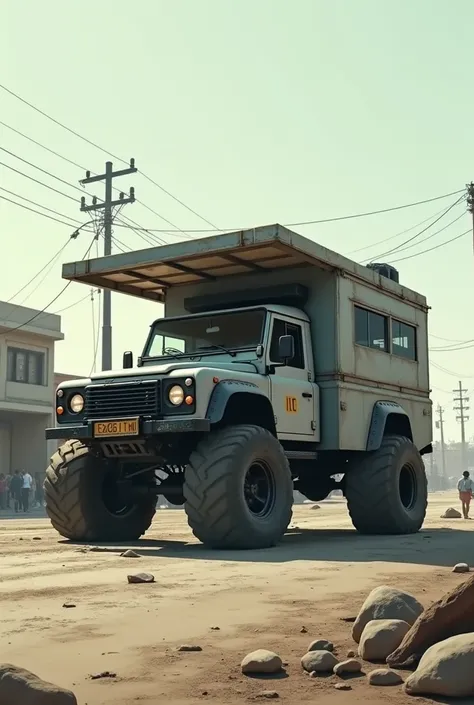 Suv car as a bus stop stand 