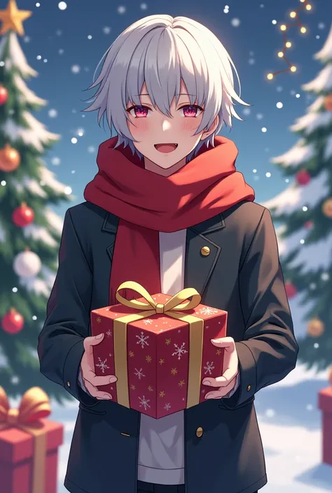 Kaneki Christmas anime giving a Christmas gift