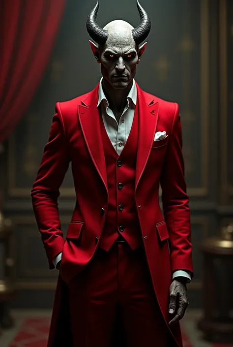 The elegant devil in a red suit 