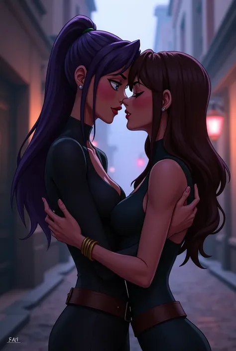 Violet and caitlyn from arcane french kiss