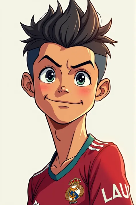 Create a Miniature Image Of Cristiano Ronaldo For Me That The Image Is In Anime 